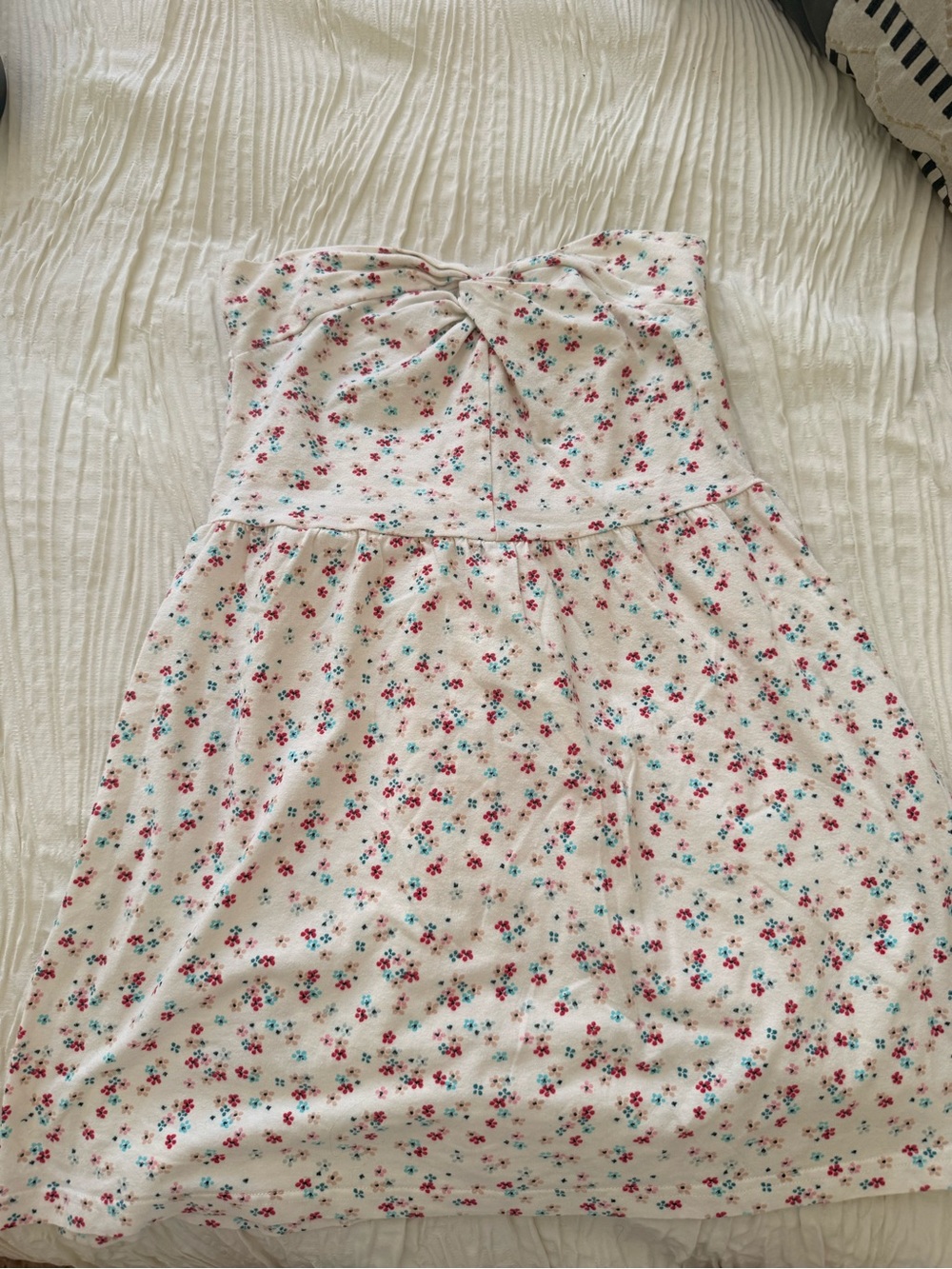 H&M Divided White Strapless Floral Sundress
